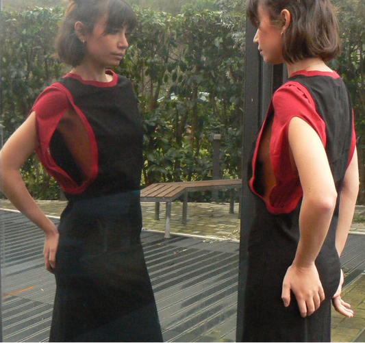 Swan Black Dress Upcycled