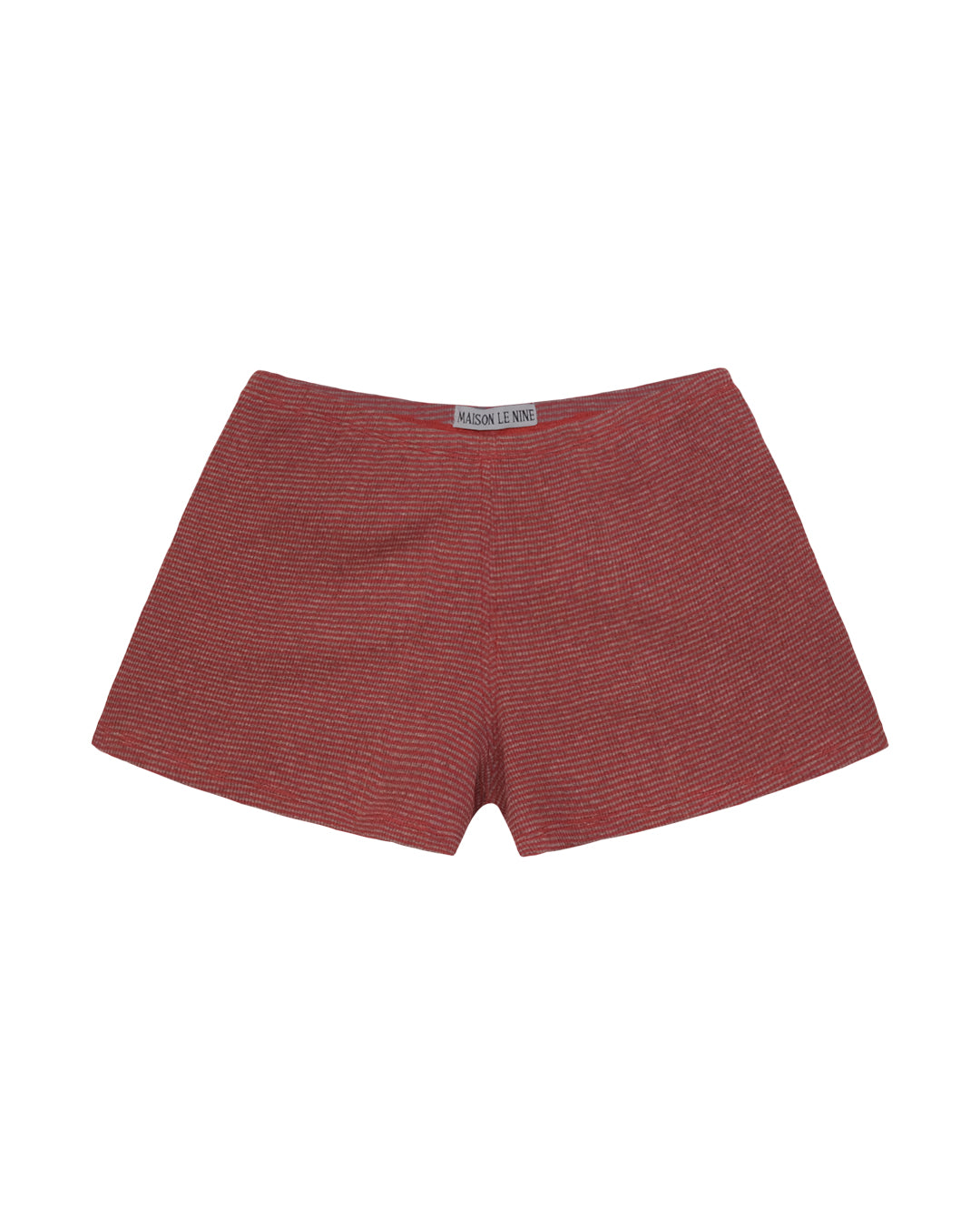 Pantaloncini a righe rosse e grigie