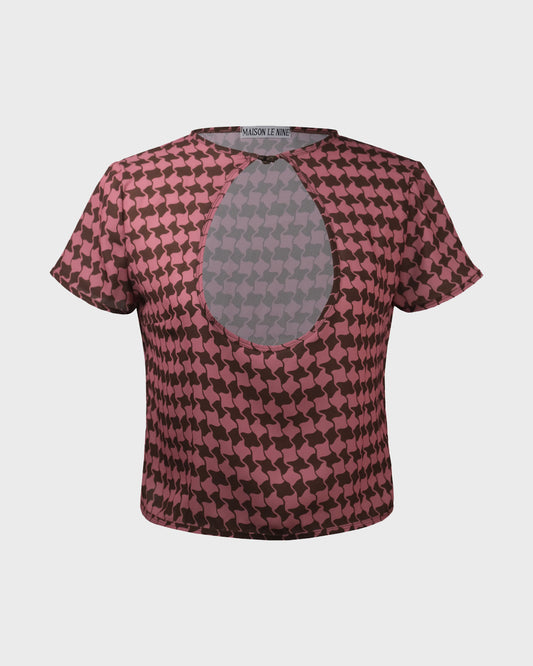 Miel Blouse Brown&Pink