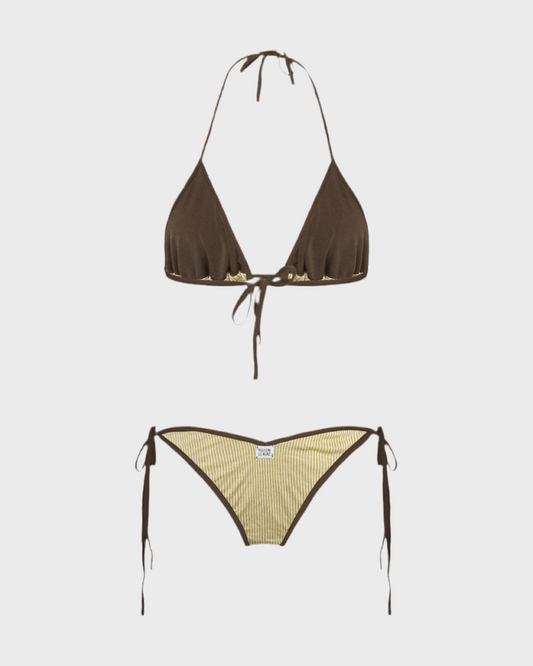 Nina Yellow Stripes Brown