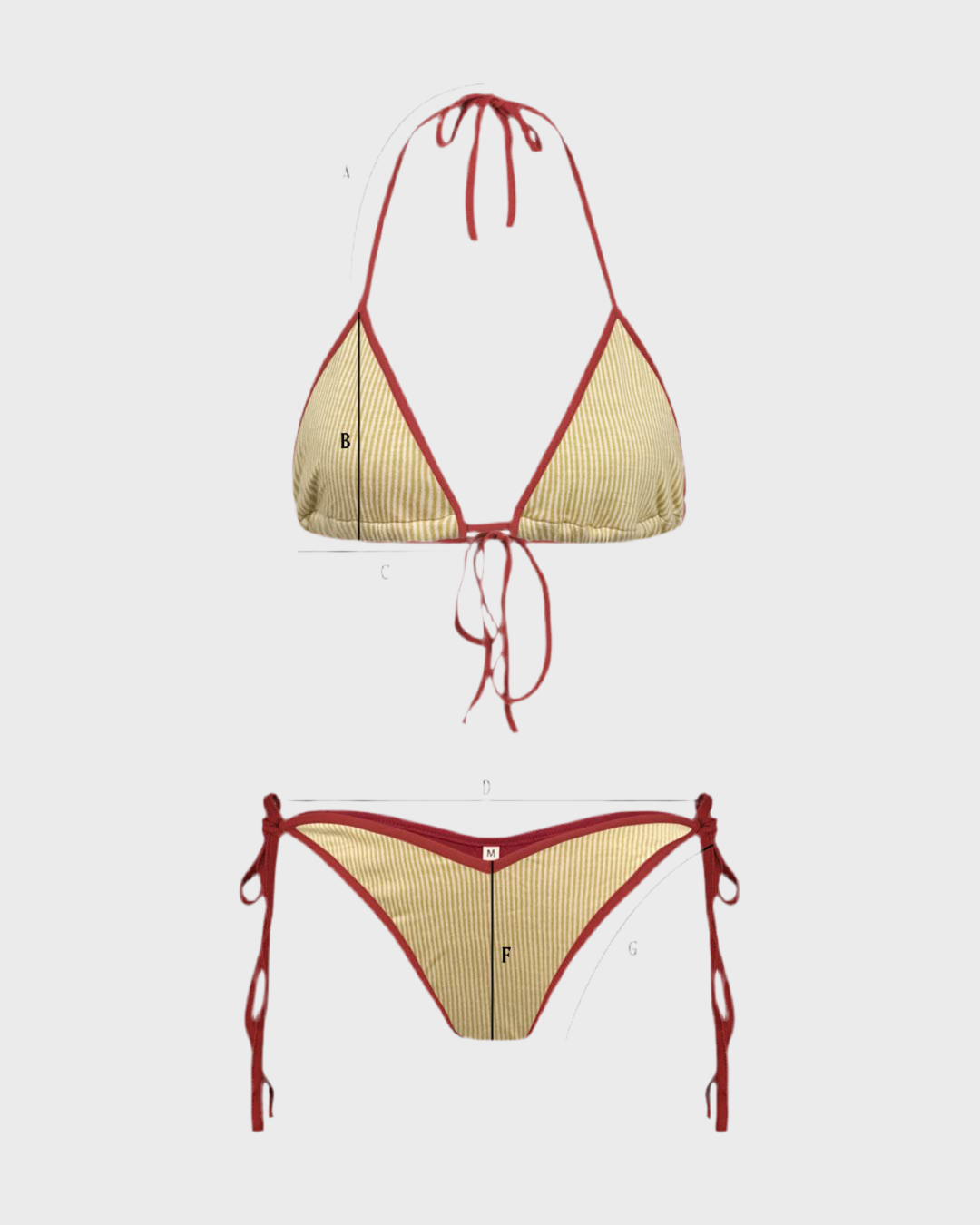 Nina Yellow Stripes Rosso Scuro