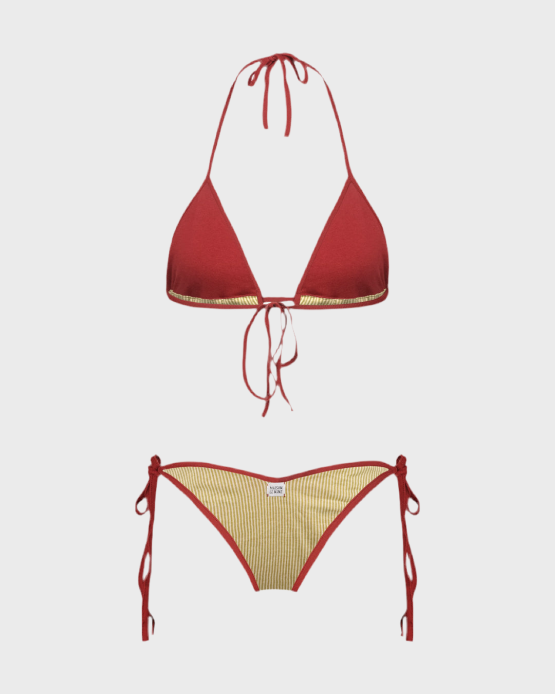 Nina Yellow Stripes Rosso Scuro