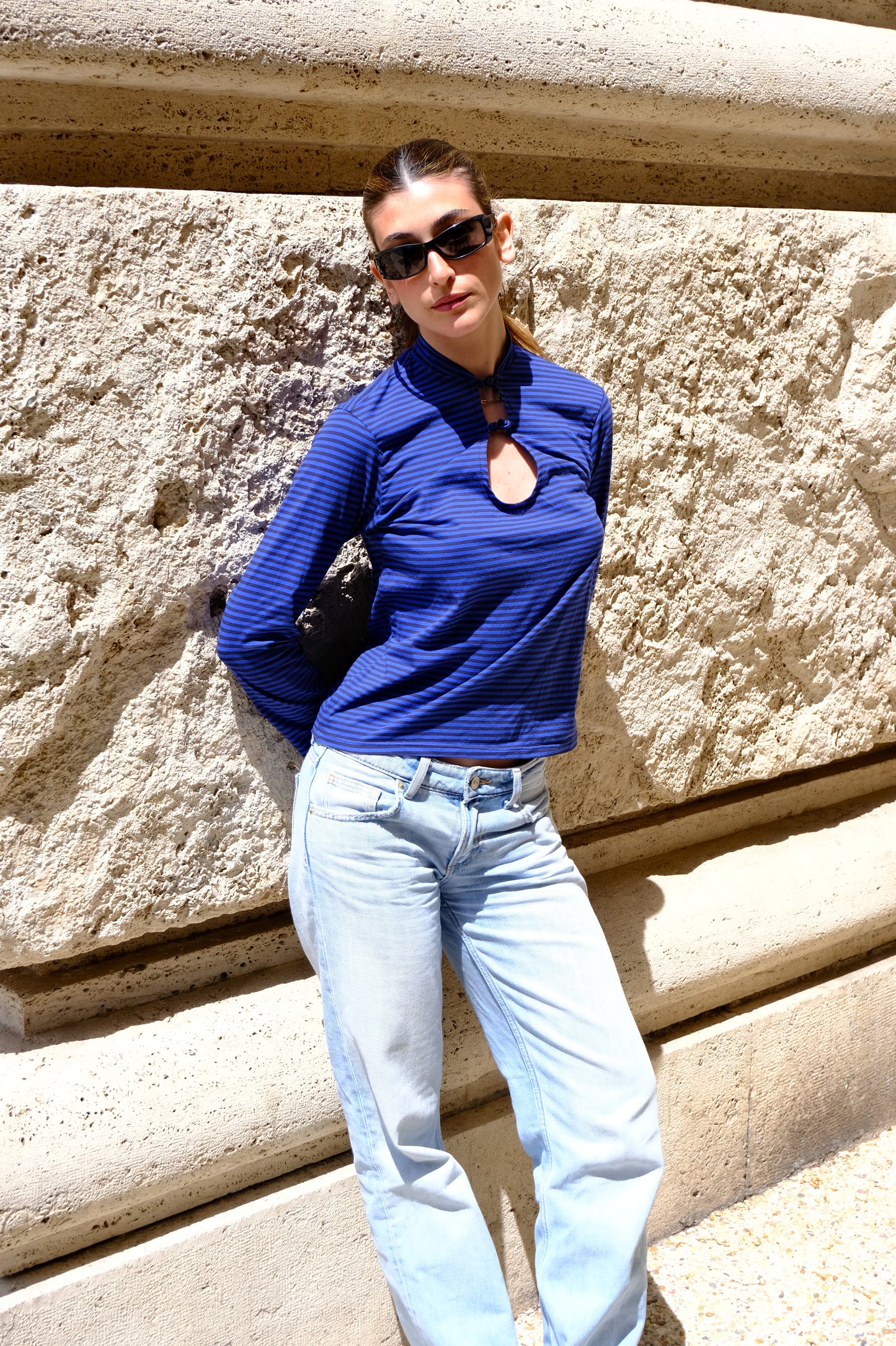 Nina Long Sleeve T-Shirt Indaco