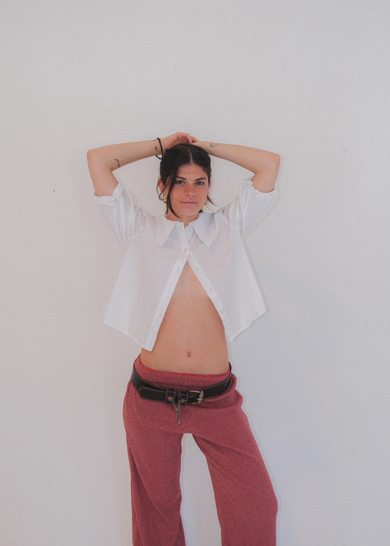 Panta Manny a righe rosse e grigie