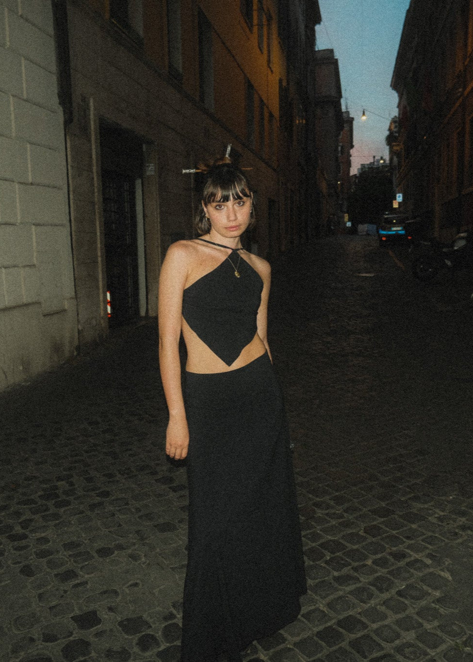 Gonna Gitana Gessato Nero
