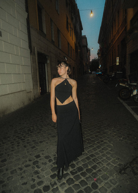 Gitana Skirt Gessato Nero