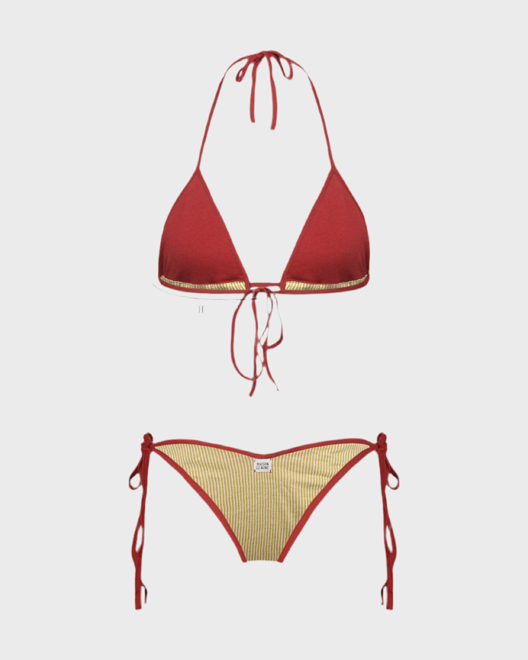 Nina Yellow Stripes Rosso Scuro