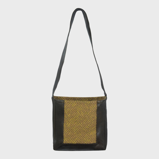 Bag leather brown and yellow