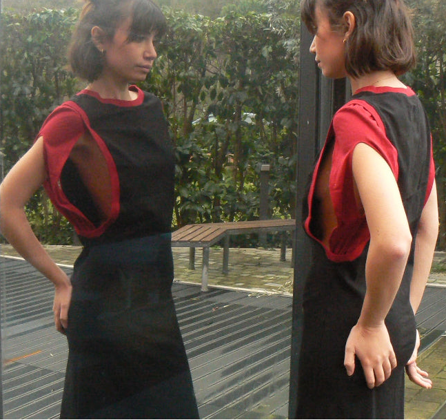 Swan Black Dress Upcycled
